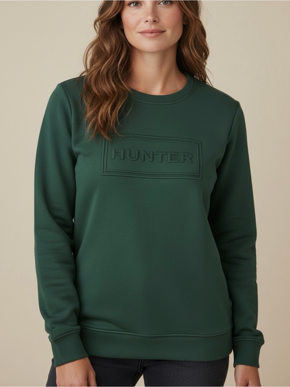 Hunter Women's Hunter Green Logo Crew Neck Pullover Fleece Sweatshirt Size XXL